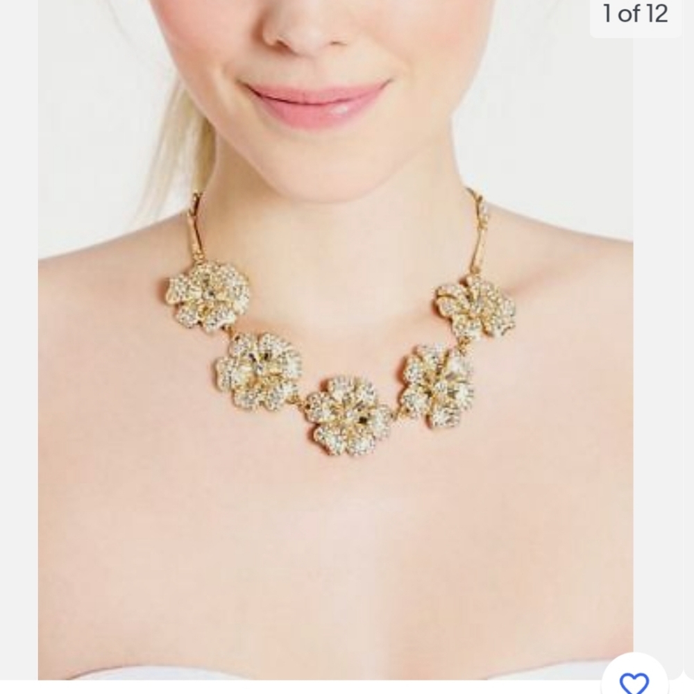 Kate Spade crystal Pave Posey statement necklace